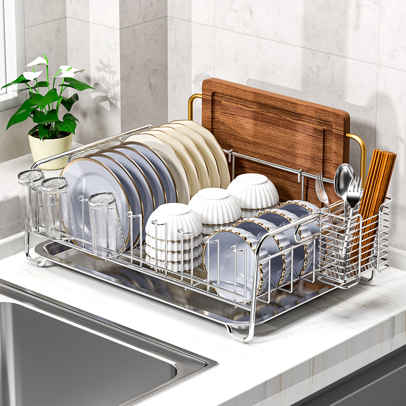 Kitchen Utensil Holder - Scolapiatti in Acciaio Inox 304, Cestello