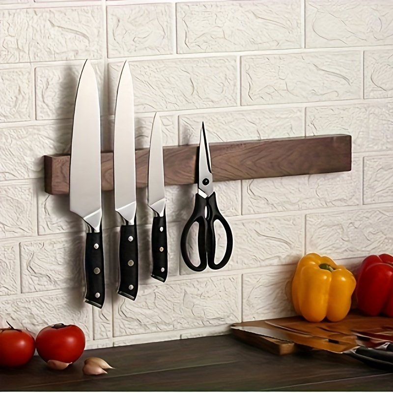 Magnetic Knife Strip - 1pc, portacoltelli magnetico in noce da