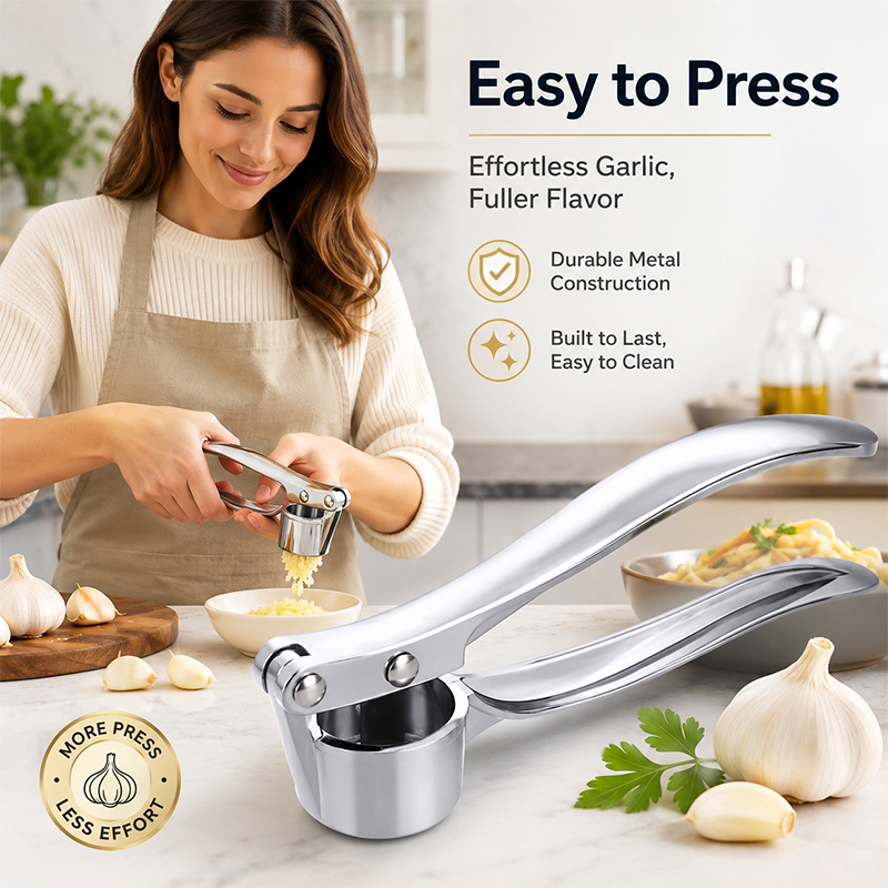 Manual Garlic Press - Spremiaglio Manuale con Manico Ergonomico, Tritatutto