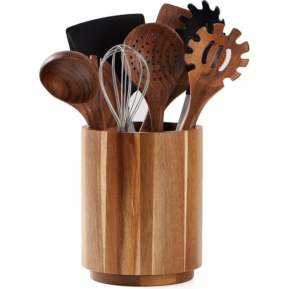 Kitchen Utensil Holder - Portautensili in Legno di Acacia per