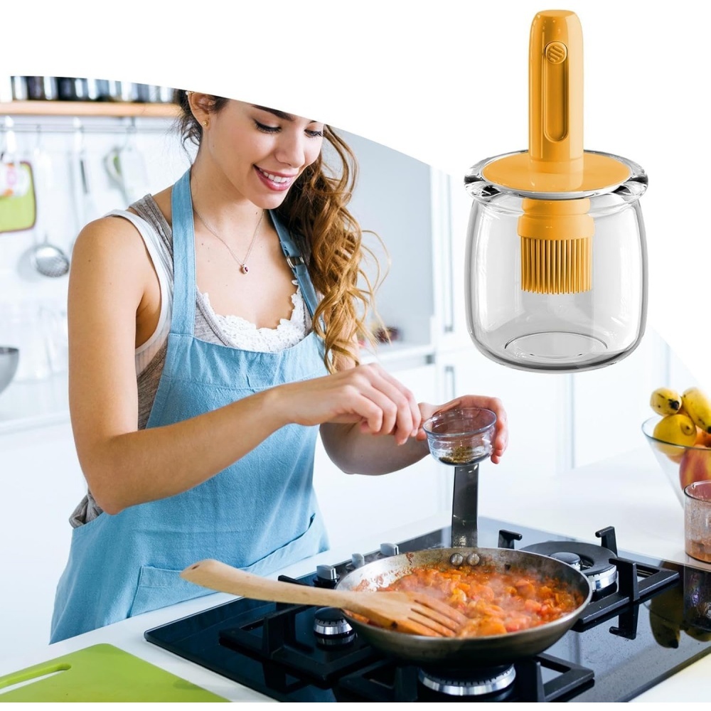 Dispenser di olio da cucina, b - Kitchen Gadgets Dispenser Brush Holder recensione e prezzo