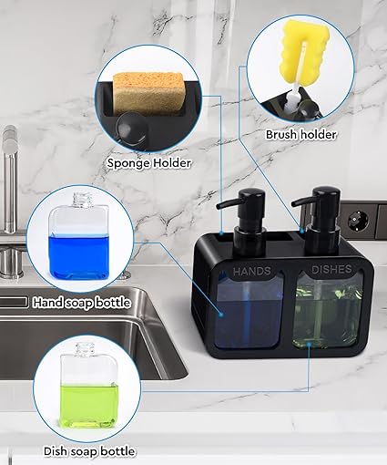 Set dispenser per sapone per l - Kitchen Gadgets Dispenser Brush Holder recensione e prezzo